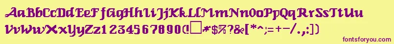 RelbeRegular Font – Purple Fonts on Yellow Background