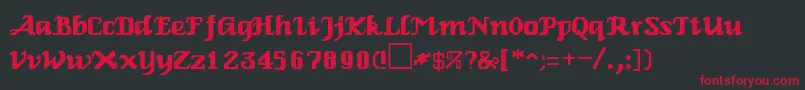 RelbeRegular Font – Red Fonts on Black Background