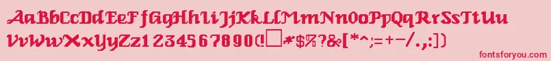 RelbeRegular Font – Red Fonts on Pink Background