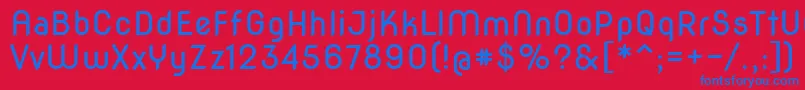 フォントNovaround – 赤い背景に青い文字