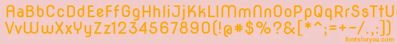 フォントNovaround – オレンジの文字がピンクの背景にあります。