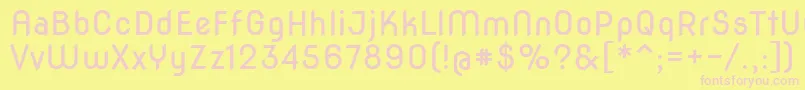 Novaround-fontti – vaaleanpunaiset fontit keltaisella taustalla