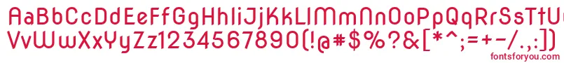 Novaround-Schriftart – Rote Schriften auf weißem Hintergrund