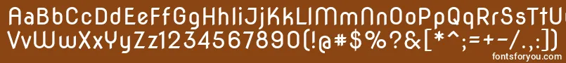 Czcionka Novaround – białe czcionki na brązowym tle