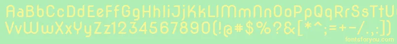 フォントNovaround – 黄色の文字が緑の背景にあります