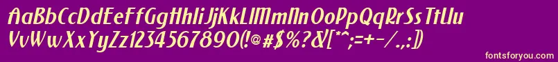 NewforumItalic Font – Yellow Fonts on Purple Background