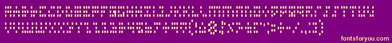 Fonte IconianCondensed – fontes amarelas em um fundo roxo