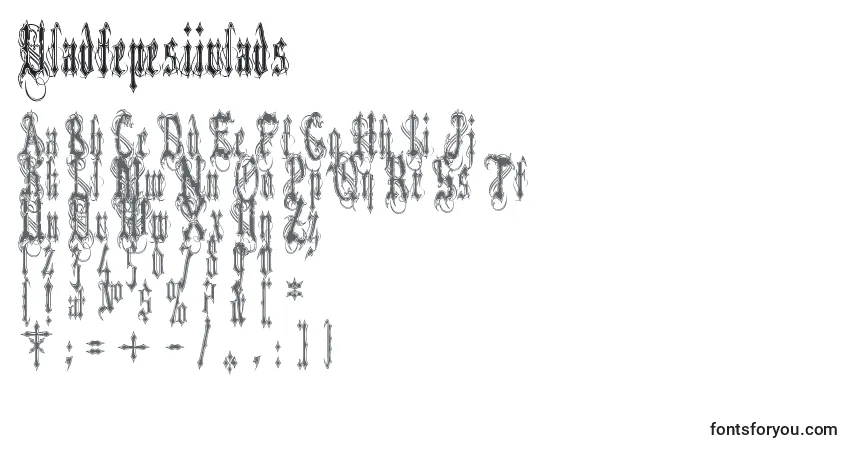 Schriftart Vladtepesiivlads – Alphabet, Zahlen, spezielle Symbole