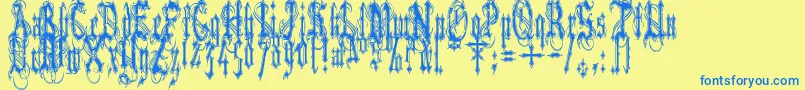 Vladtepesiivlads Font – Blue Fonts on Yellow Background