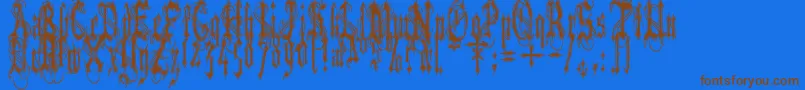 Vladtepesiivlads Font – Brown Fonts on Blue Background