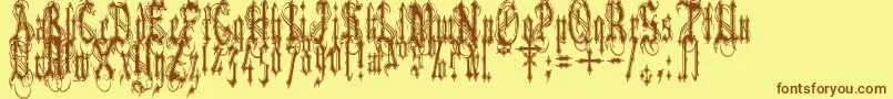 Vladtepesiivlads Font – Brown Fonts on Yellow Background