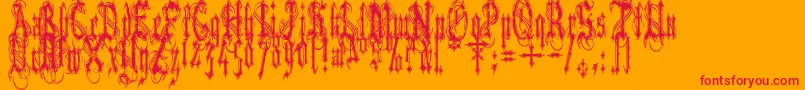 Vladtepesiivlads Font – Red Fonts on Orange Background