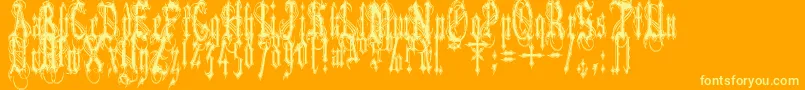 Vladtepesiivlads Font – Yellow Fonts on Orange Background