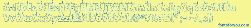 Ipcnewyear Font – Blue Fonts on Yellow Background