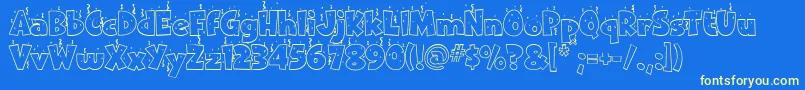 Ipcnewyear Font – Yellow Fonts on Blue Background