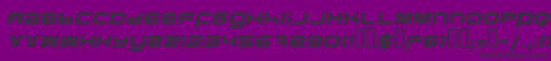 フォントPfukItalic – 紫の背景に黒い文字