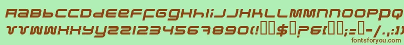 PfukItalic Font – Brown Fonts on Green Background