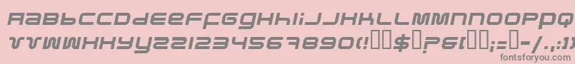 フォントPfukItalic – ピンクの背景に灰色の文字