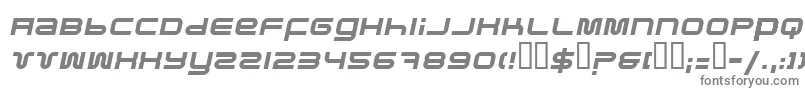 フォントPfukItalic – 白い背景に灰色の文字