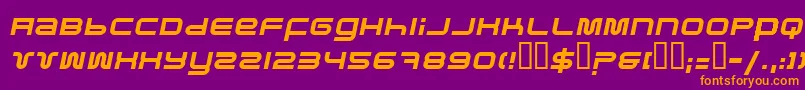 PfukItalic Font – Orange Fonts on Purple Background