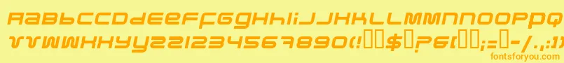 PfukItalic Font – Orange Fonts on Yellow Background