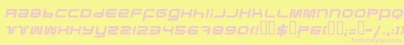 PfukItalic Font – Pink Fonts on Yellow Background