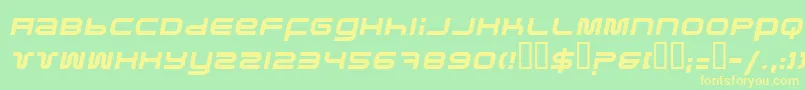 PfukItalic Font – Yellow Fonts on Green Background