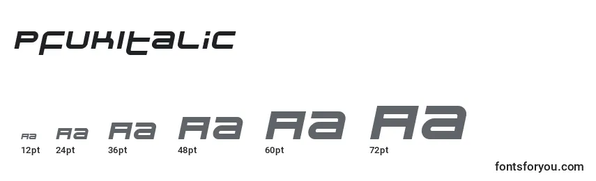 PfukItalic Font Sizes