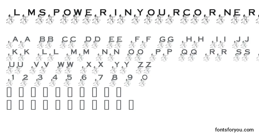 Fuente LmsPowerInYourCornerNow - alfabeto, números, caracteres especiales