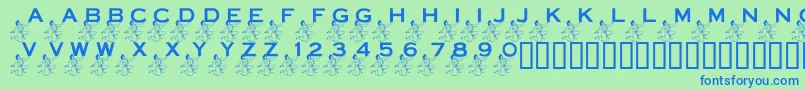 fuente LmsPowerInYourCornerNow – Fuentes Azules Sobre Fondo Verde