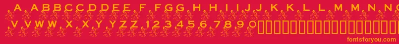 LmsPowerInYourCornerNow Font – Orange Fonts on Red Background