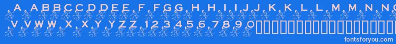 LmsPowerInYourCornerNow Font – Pink Fonts on Blue Background