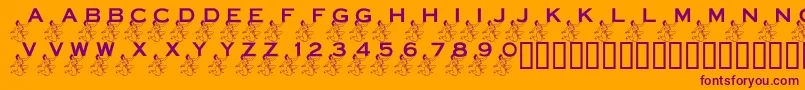 LmsPowerInYourCornerNow Font – Purple Fonts on Orange Background