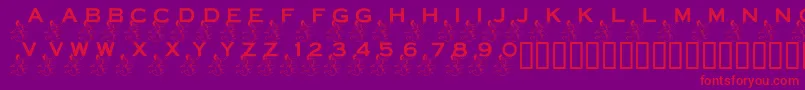 LmsPowerInYourCornerNow Font – Red Fonts on Purple Background