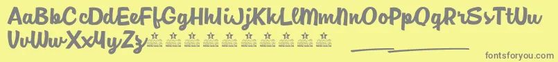 JamSessionsPersonalUse-Schriftart – Graue Schriften auf gelbem Hintergrund