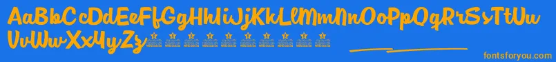 JamSessionsPersonalUse Font – Orange Fonts on Blue Background