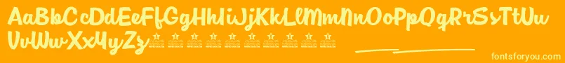 Fonte JamSessionsPersonalUse – fontes amarelas em um fundo laranja