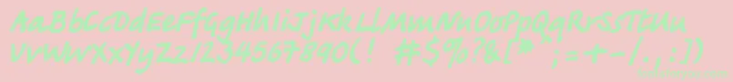 Tatianac Font – Green Fonts on Pink Background