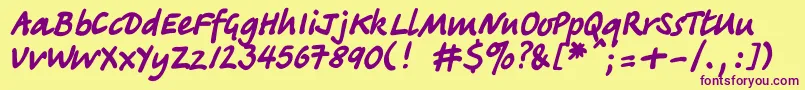 Tatianac Font – Purple Fonts on Yellow Background