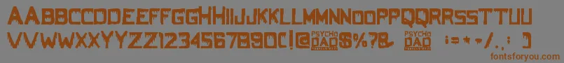 Подробнее о шрифте PsychoDad Шрифт PsychoDad – коричневые шрифты на сером фоне