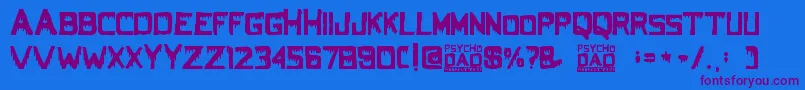 fuente PsychoDad – Fuentes Moradas Sobre Fondo Azul