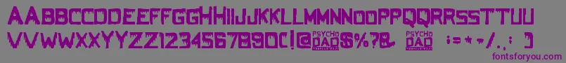 PsychoDad Font – Purple Fonts on Gray Background