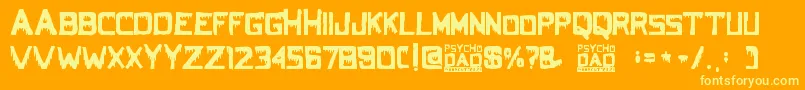 fuente PsychoDad – Fuentes Amarillas Sobre Fondo Naranja