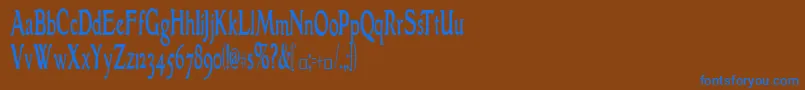 Więcej informacji o czcionce GranthamcondensedRoman Czcionka GranthamcondensedRoman – niebieskie czcionki na brązowym tle
