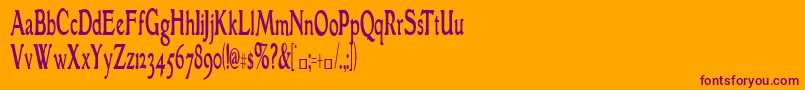 GranthamcondensedRoman Font – Purple Fonts on Orange Background