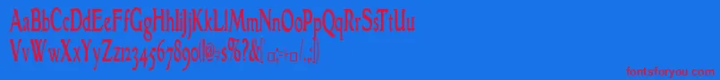 GranthamcondensedRoman-fontti – punaiset fontit sinisellä taustalla