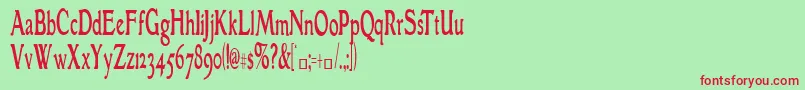 GranthamcondensedRoman Font – Red Fonts on Green Background