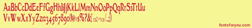 GranthamcondensedRoman Font – Red Fonts on Yellow Background