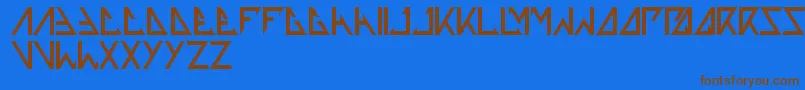 Thetrainingartist Font – Brown Fonts on Blue Background