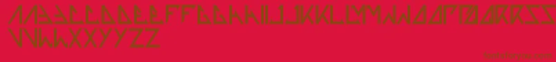 Thetrainingartist-fontti – ruskeat fontit punaisella taustalla